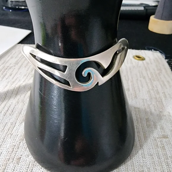 Sterling Silver Taxco Mexico SigneD JAB Openwork Cuff Bracelet Fine Jewe… - Picture 7 of 9